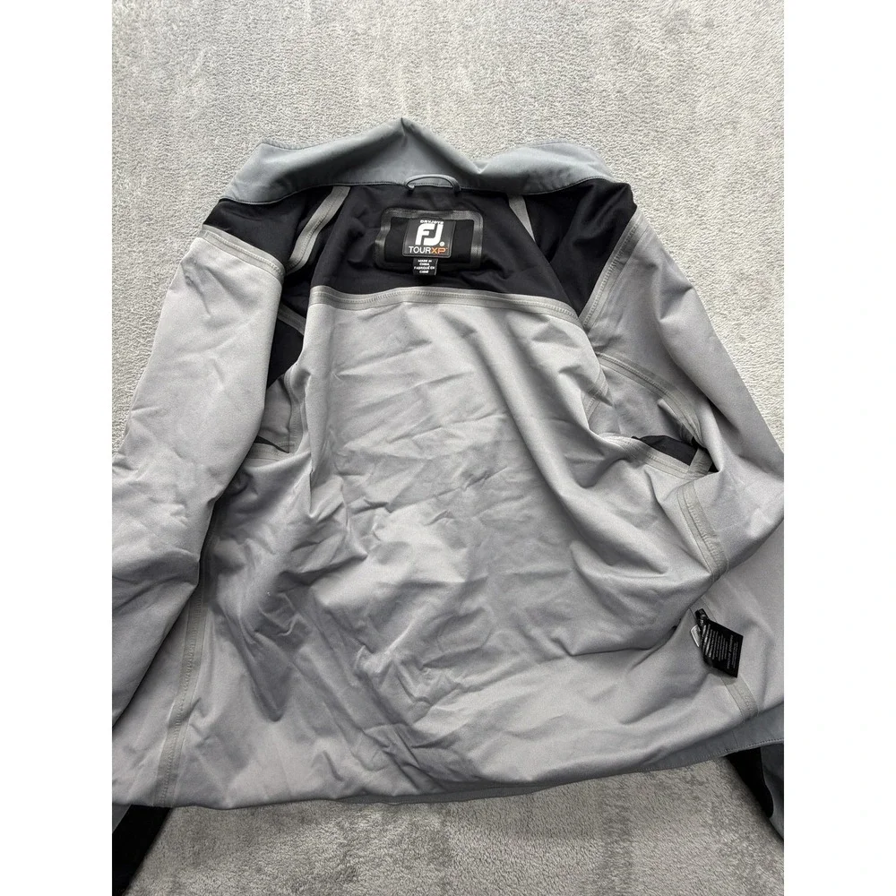 FootJoy‎ DryJoys Tour XP Jacket Mens Medium Gray Black Waterproof Windproof Golf